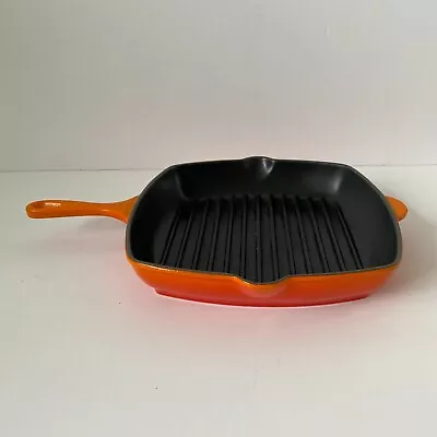 Le Creuset Volcanic Orange Griddle Skillet Pan Grill Frying Pan 26 Cm Square • £29.99