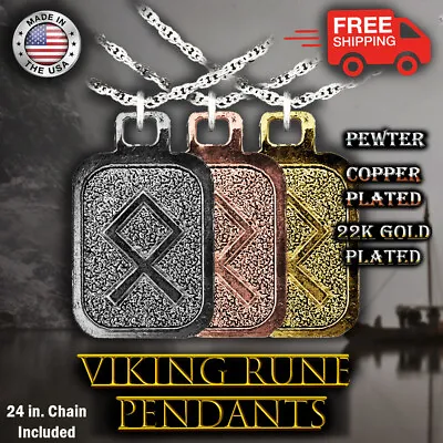 Viking Rune Necklaces Rune Charms Pewter Nordic Rune Pendants Made In USA • $19.99