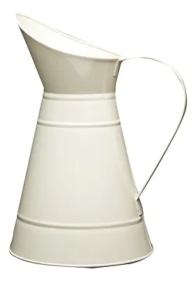 Cream Zinc Jug X 23cm - Flower Vase Wedding Home Decor • £11.65