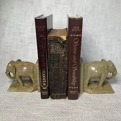 Vintage Marble Elephant Book Ends Made In India • $30
