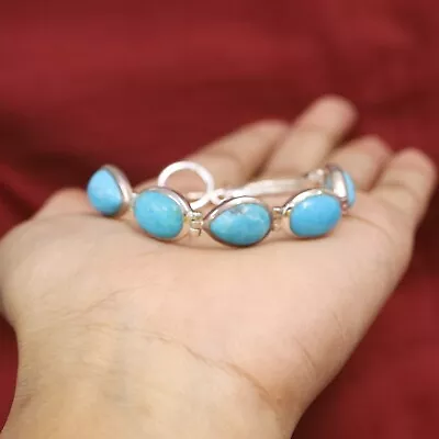 QVC Multi-Shape Turquoise Sterling 7-1/4  Toggle Bracelet Pre-owned Jewelry • $3.25