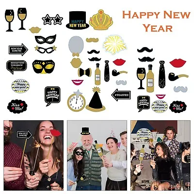 £1.99 • Buy 30pcs New Year's Eve Party Photo Booth Props Funny Selfie Photography Decoration