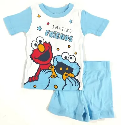 Sesame Street Pajamas 24 Months Elmo Pajamas Short Sleeve Shirt Shorts Snug-Fit • $14.86