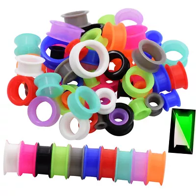 $3.99 • Buy Silicone Tunnels Ear Gauges 2G-1  Double Flared Expander Body Piercing Jewelry