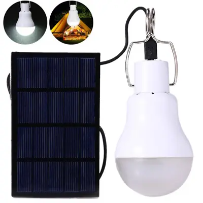 1W 6V Mini Solar Panel W/ 15W Rechargeable LED Bulb Camping Garden Lantern Light • $11.99