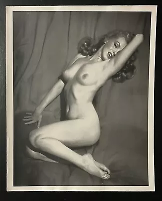 1949 Marilyn Monroe Original Photo By Tom Kelley Red Velvet Sitting Stamped Rare • $800