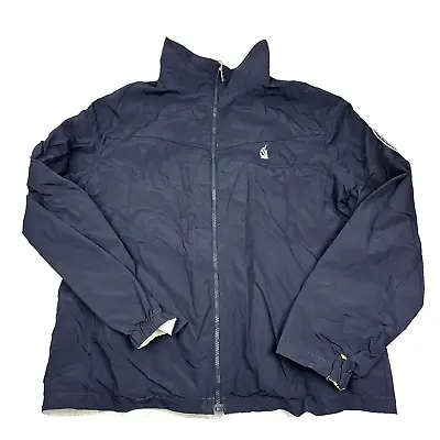 Vintage Nautica Mens Hooded Reversible Jacket Navy Blue White 1990's Size L • $35