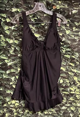 Motherhood Maternity Swimsuit Black One Piece Skirted Medium • $16