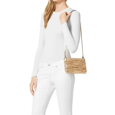 Michael Kors Webster Bag Metallic Removable Strap Ruched MICHAEL Silver • $29