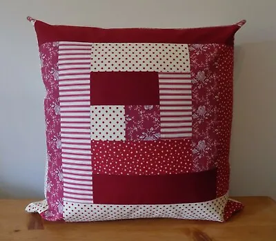 Handmade Patchwork Cushion Cover Log Cabin Decorative Throw Pillow Cotton 16  • £21.95