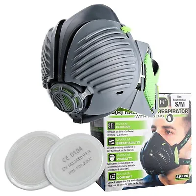 STEALTH P3 Respirator Half Mask Face Mask With Twin HEPAC Filters 99.99% Protect • £11.95