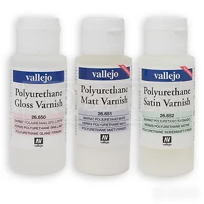 £8.99 • Buy Vallejo Gloss Matt Satin Varnish Polyurethane 60ml Bottle Airbrush Waterbased