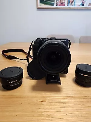 Canon Eos M6 Mark Ii Sigma 16mm 1.4 Art Lens Battery Cage 3LPE17 Batt 2 Chargers • $800