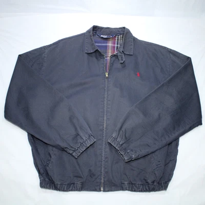 £66.56 • Buy POLO Ralph Lauren Harrington Jacket Tartan Inner Cotton Collar Blue Size XL