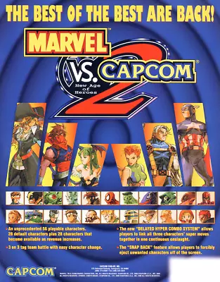 Marvel VS Capcom 2 New Age Of Heroes Arcade Glossy Promo Poster Unframed A0539 • $22.98