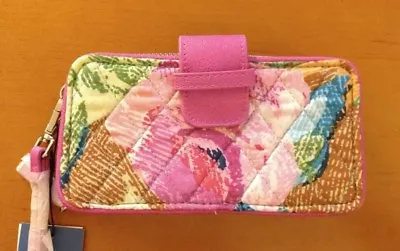 NWT Vera Bradley RFID Smartphone Wristlet Tech Wallet Purse In Superbloom Pink • $25