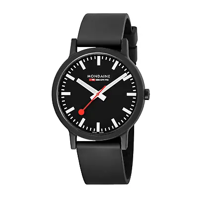 Mondaine Essence Eco-Friendly Collection Large Black Case Unisex Watch MS1.41120 • $199.99