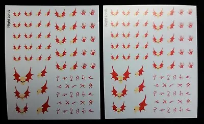  40K Night Lords Transfer Decals 2 Sheets Warhammer  40K Chaos Space Marines • $25.24