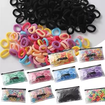 100pc Colorful Elastic Hair Ties Seamless Hair Band Ropes Soft Small Ponytail • £1.19