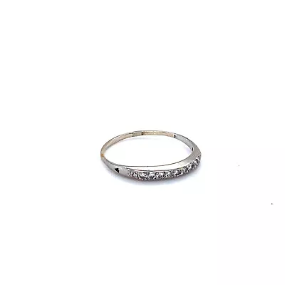 0.12ct Natural Diamond Vintage 1940's Platinum Wedding Engagement Band Ring • $390