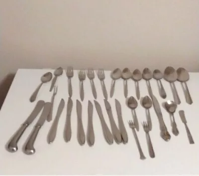 Vintage Assorted Lot Of Stainless Steel Flatware Assorted Brands • $18