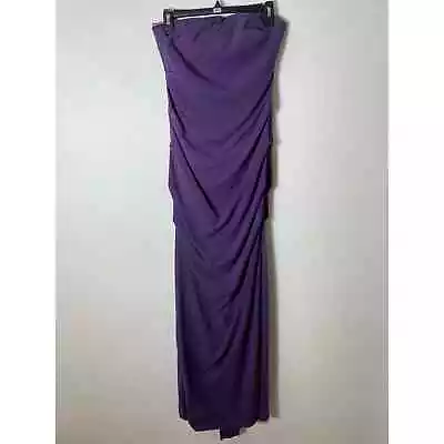 Nicole Miller Purple Strapless Ruched Evening Gown Sz 6 • $36.45