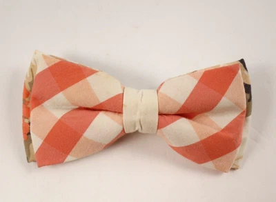 $7.47 • Buy Matilda Jane Boys Youth Checkered Salmon Color Clip On Bow Tie