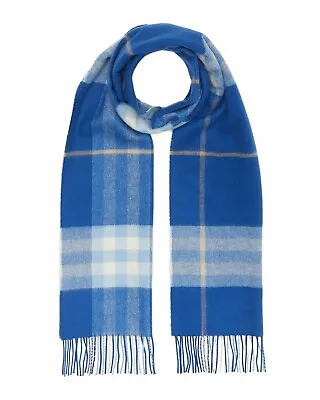 Burberry Men's Scarf 100% Cashmere Blue Check Scarf 168x30 Cm Gift For Him • $248.66