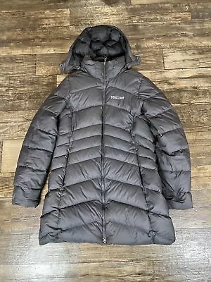 Marmot Down Jacket Womens Large Full Zip Gray Puffer Coat 700 Fill • $54.99