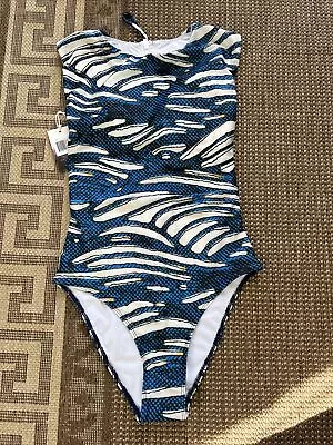Averie Women's Alaska One Piece Swimsuit Back Zip Blue White Small BNWT • £7.99