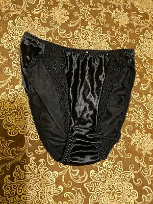 Vintage Sears Satin With Lace High Cut Brief Panties Size M/M • $9.99