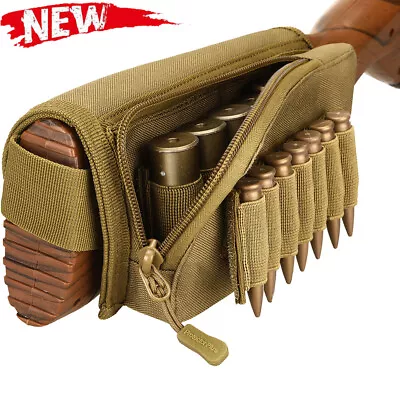 Tactical Hunting Rifle Shotgun Buttstock Cheek Rest Ammo Shell Mag Pouch Holder • $11.55