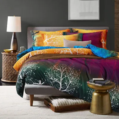 $39 • Buy Single/Double/Queen/King/Super King Size Bed Quilt/Duvet Cover Set-Magic Forest