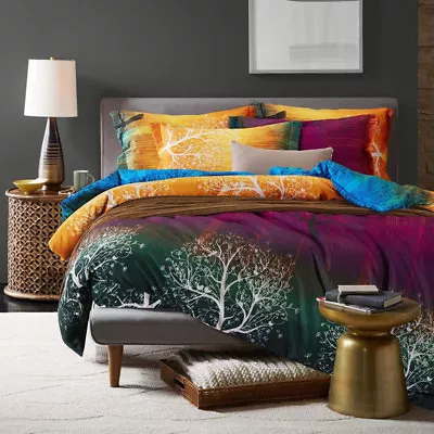 Single/Double/Queen/King/Super King Size Bed Quilt/Duvet Cover Set-Magic Forest • $31.50