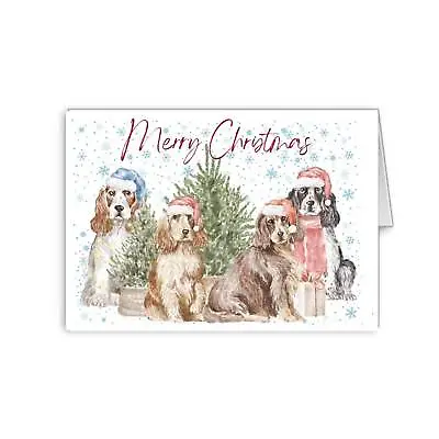 Cocker Springer Spaniel Dog Dog Christmas Card Pack 16 Or 10 Santa Hats Cute • £2.99