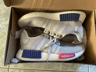 $20 • Buy ADIDAS Girls NMD R1 In Grey Pink Blue Pull On Sneakers Shoes AU 3.5 US 4 EU 36
