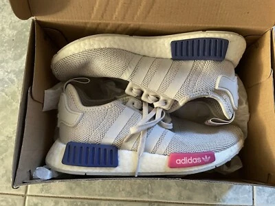 $20 • Buy ADIDAS Girls NMD R1 In Grey Pink Blue Pull On Sneakers Shoes AU 3.5 US 4 EU 36