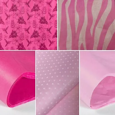 Pink Wrapping Printed & Plain Tissue Paper Mixed Pack 5 Designs Easter • £2.62