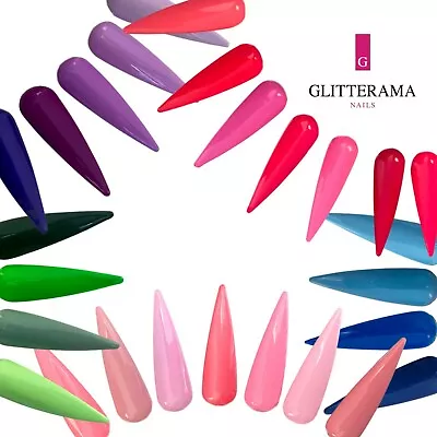 Glitterama Nails Coloured Acrylic Powder Bright Neon Summer Pastel Sparkle Core • £2.95