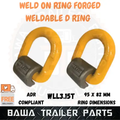 $59.95 • Buy 2x Weld On Forged Ring Trailer Tie Down Anchor Point Weldable Lashing D Ring 3T