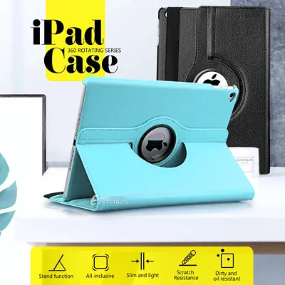 $12.95 • Buy 360 Rotating Leather Smart Case Cover For Apple IPad 10 9 8 7 Air 10.9 Mini Pro