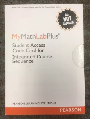 MyMathLabPlus Student Access Code Card For Integrated Course Sequence • $40