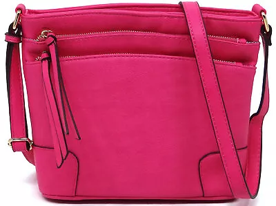 Triple Zip Pocket Womens Crossbody Bag Medium Fashion Handbag • $24.50