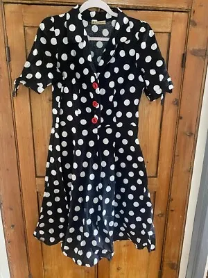 £13 • Buy Tara Starlet 1940s Style Tea Dress Polka Dot