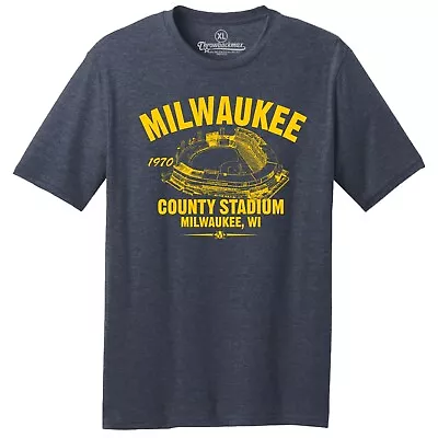 Milwaukee County Stadium 1970 Baseball TRI-BLEND Tee Shirt - Milwaukee Brewers • $22