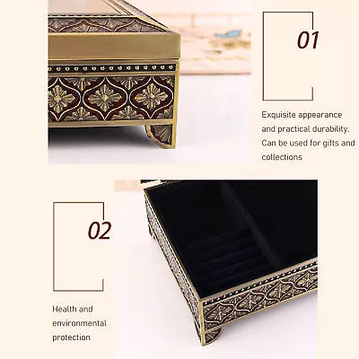 Vintage Jewelry Box Floral Relief Jewelry Storage Trinket Box Case(Middle) AU • $46.40