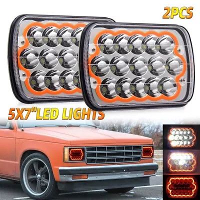 2X 7X6 LED Headlights Hi/Lo Halo DRL For Chevy S10 Blazer GMC S15 1982-93 Pickup • $23.02