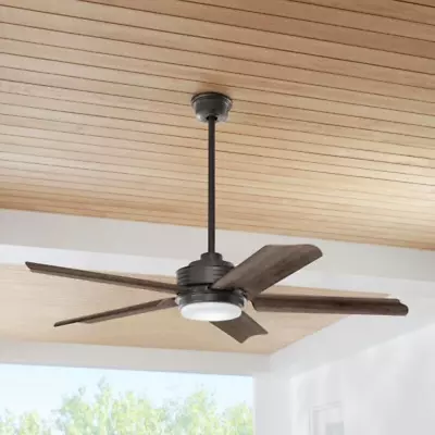 Outdoor 56  Sleek Industrial Ceiling Fan + Remote Patio Light Modern Lodge Cabin • $299.99
