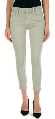 J Brand 835 Mid Rise Skinny Cropped Jeans Light Green Misted Light Wash 27 X 26 • $49.99
