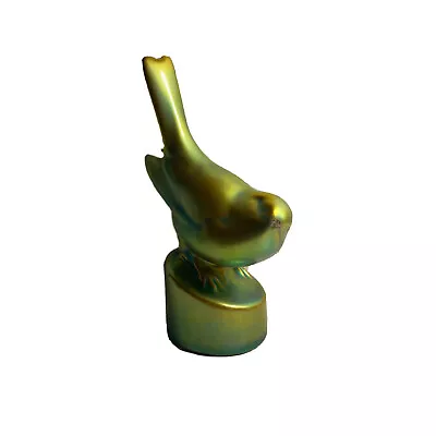 $79 • Buy Zsolnay Hungary Green Iridescent Bird Figurine ~CHIPPED BEAK~